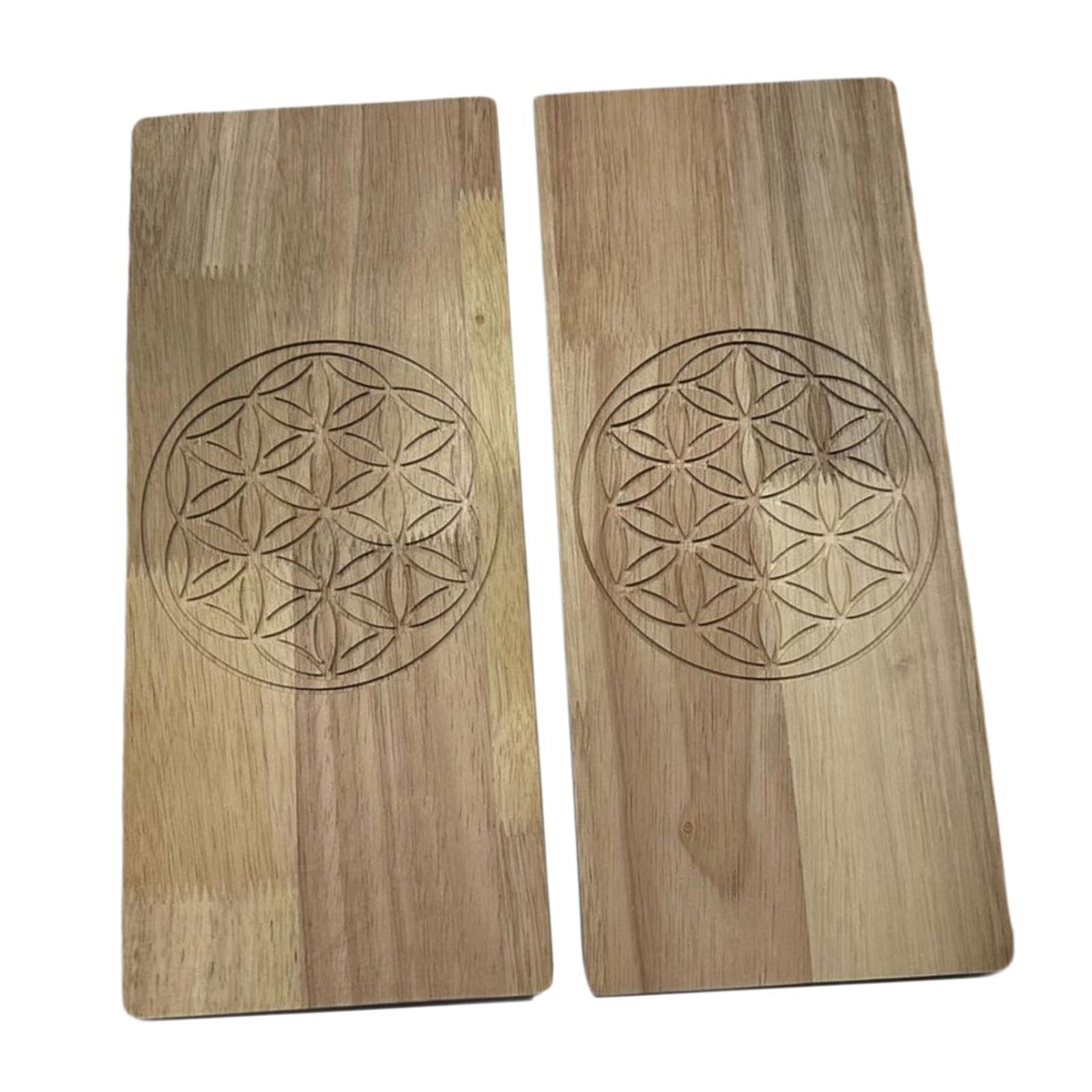 Tabla de Acupresión para Pies, 2 Piezas, Madera, 32x14 cm (12.6x5.5 in), para Masaje y Meditación, Fácil de Transportar