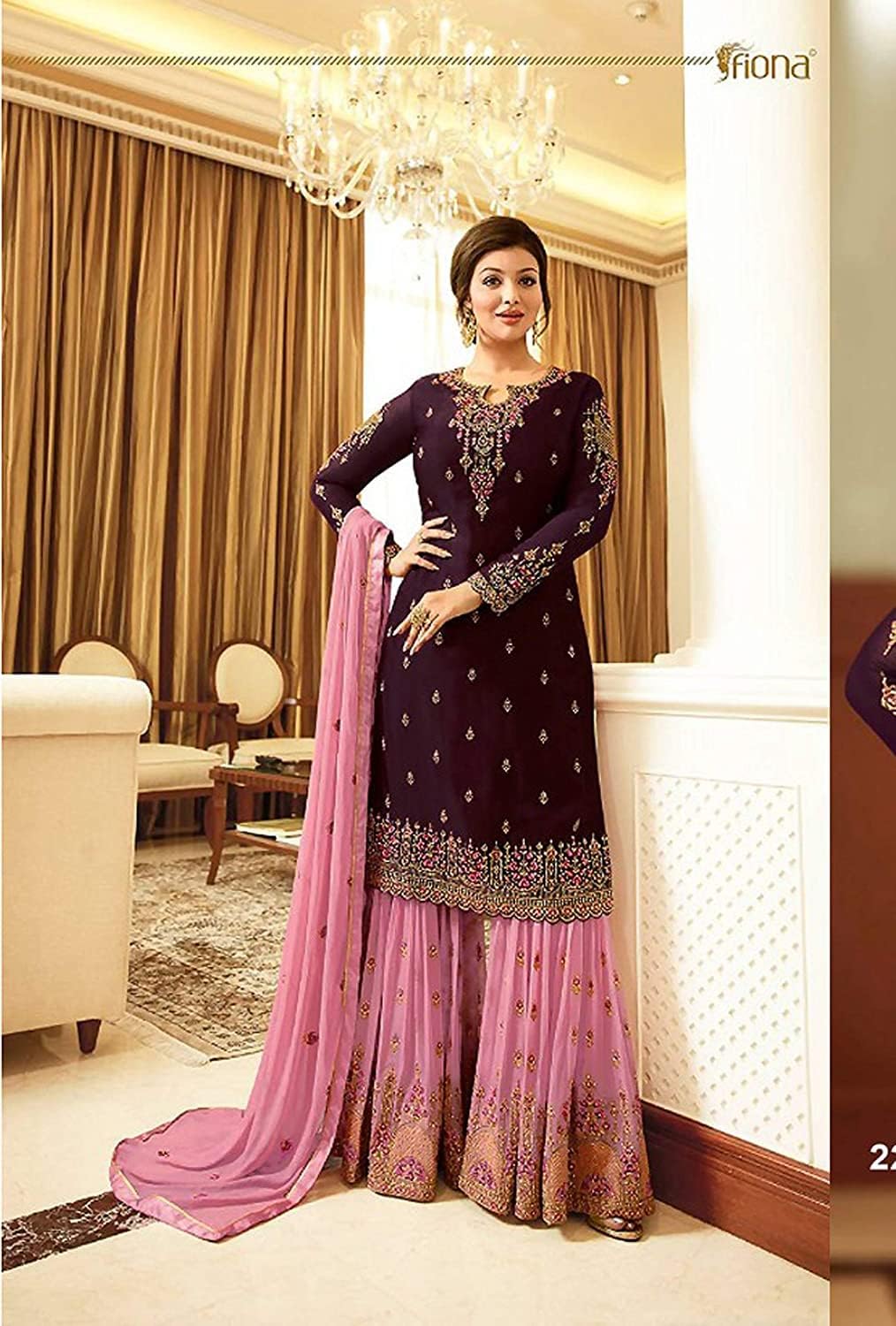 Indian/Pakistani Party Wear Wedding Wear Sharara Style Salwar Suit for Women ready to wear salwar kameez