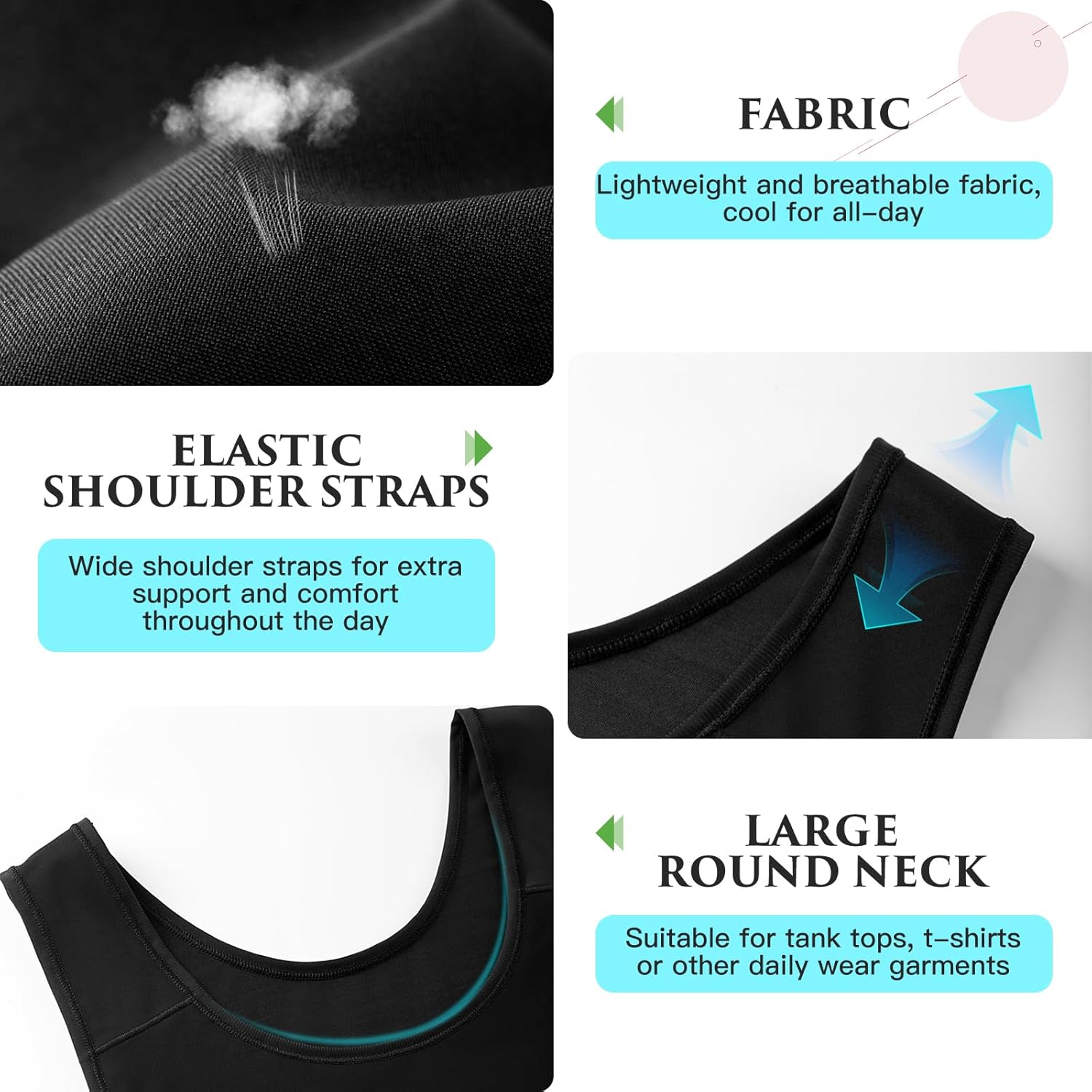 XUJI Half Chest Binder, Compression Bra, Women Transgender FTM Pullover Design Binder - Image 5