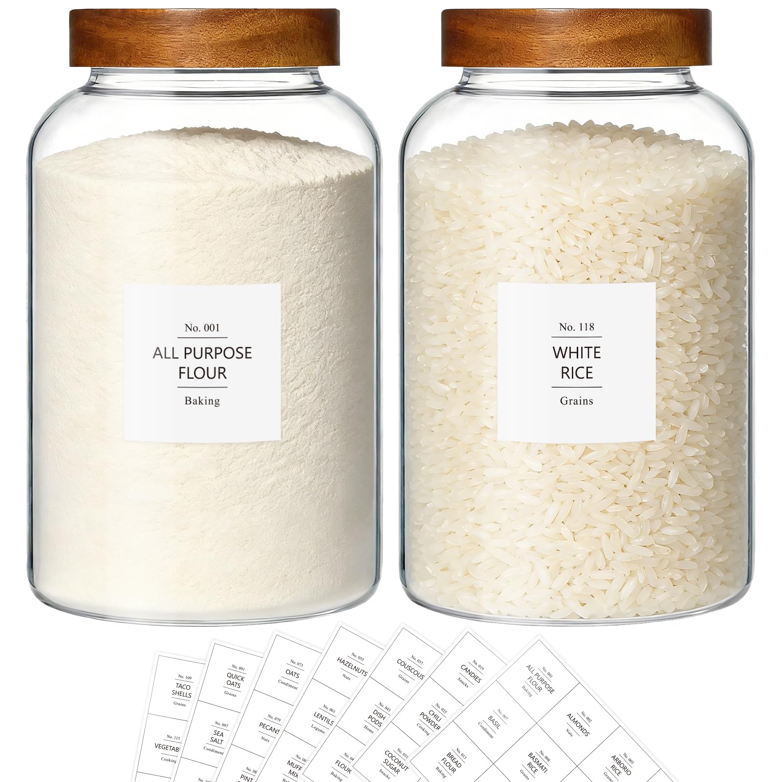 Photo 1 of **MISSING LID**
KEYWING 1 Gallon Large Glass Jars With Airtight Lid, 2Pcs Glass Food Storage Containers With Lids, Flour Rice Contianers for Pantry Kitchen Organization Egg Cookie Sugar Cereal (128 oz /3800ml)