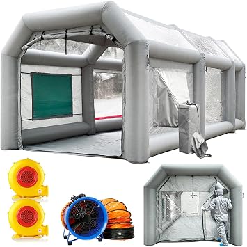 Professional Inflatable Paint Booth 20x10x8Ft with Air Extractor Device, Portable Spray Paint Booth with High Efficient Ventilation System for Cars, Auto Parts, Furnitures Painting