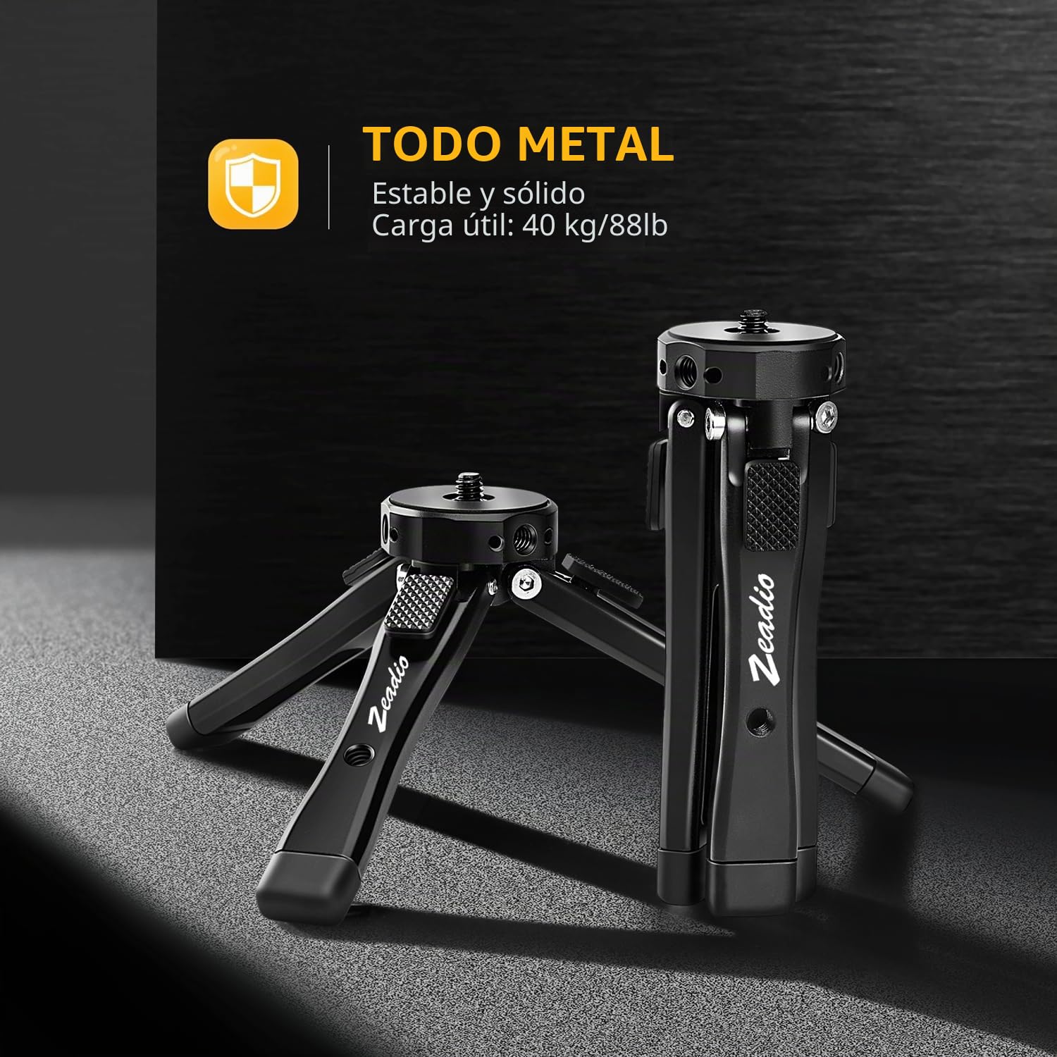 Zeadio Soporte de trípode de cámara, soporte portátil ajustable con rotación de 360 grados V-yuk para todas las cámaras