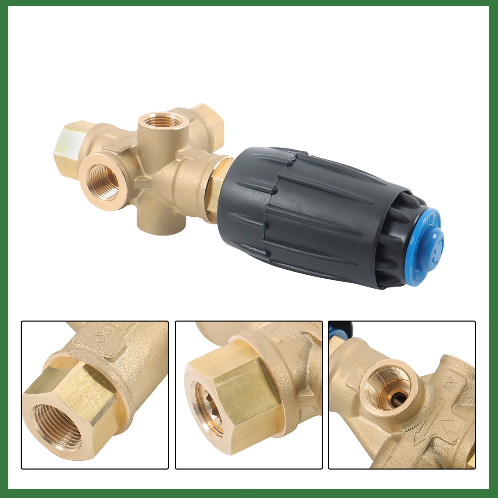Régulateur de nettoyeur haute pression 3650PSI VRT3-250 8GPM 3/8" FNPT pour avec bouton de réglage pour nettoyeurs haute pression