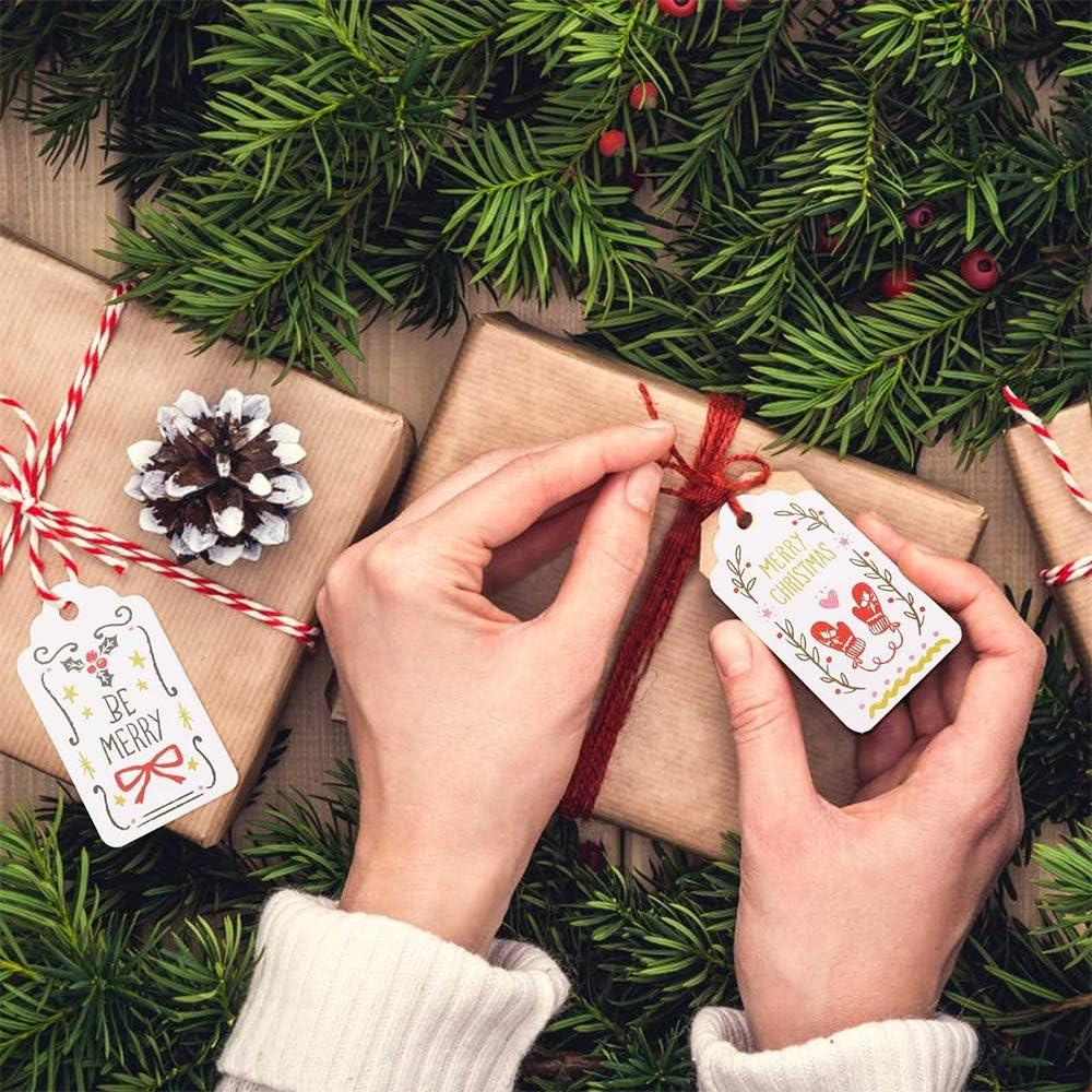 Cheapest 🛒 50 Pcs Christmas Candy Bag with Gift Tags Christmas Treat Drawstring Bags Santa/Elk/Christmas Tree Cookies Packaging Bags Santa