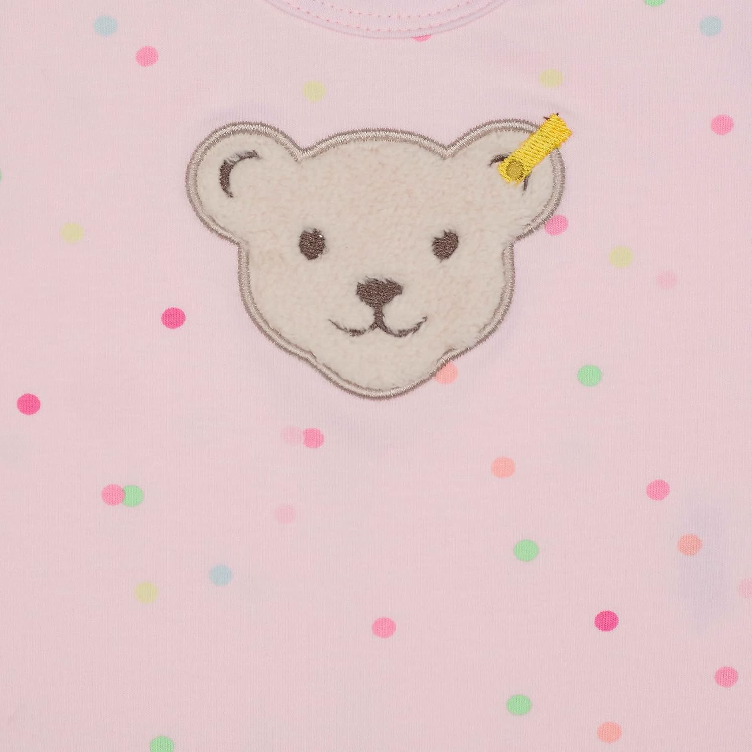 Steiff Baby-Mädchen T-Shirt Mit Puffärmeln - Kurzarm Shirt Mit Teddybär Motiv