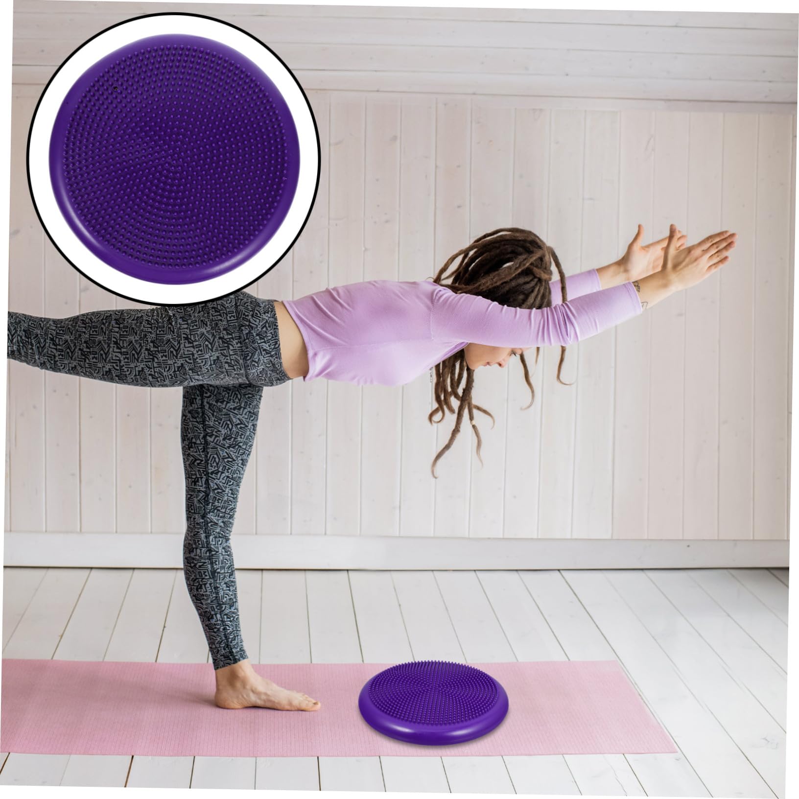 Cuscino Equilibrio Gonfiabile Pvc Pompa Manuale per Ragazzo Ragazza | Stuoia Yoga, Disco Oscillante per Postura e Stabilità, Accessorio per Allenamento in Casa