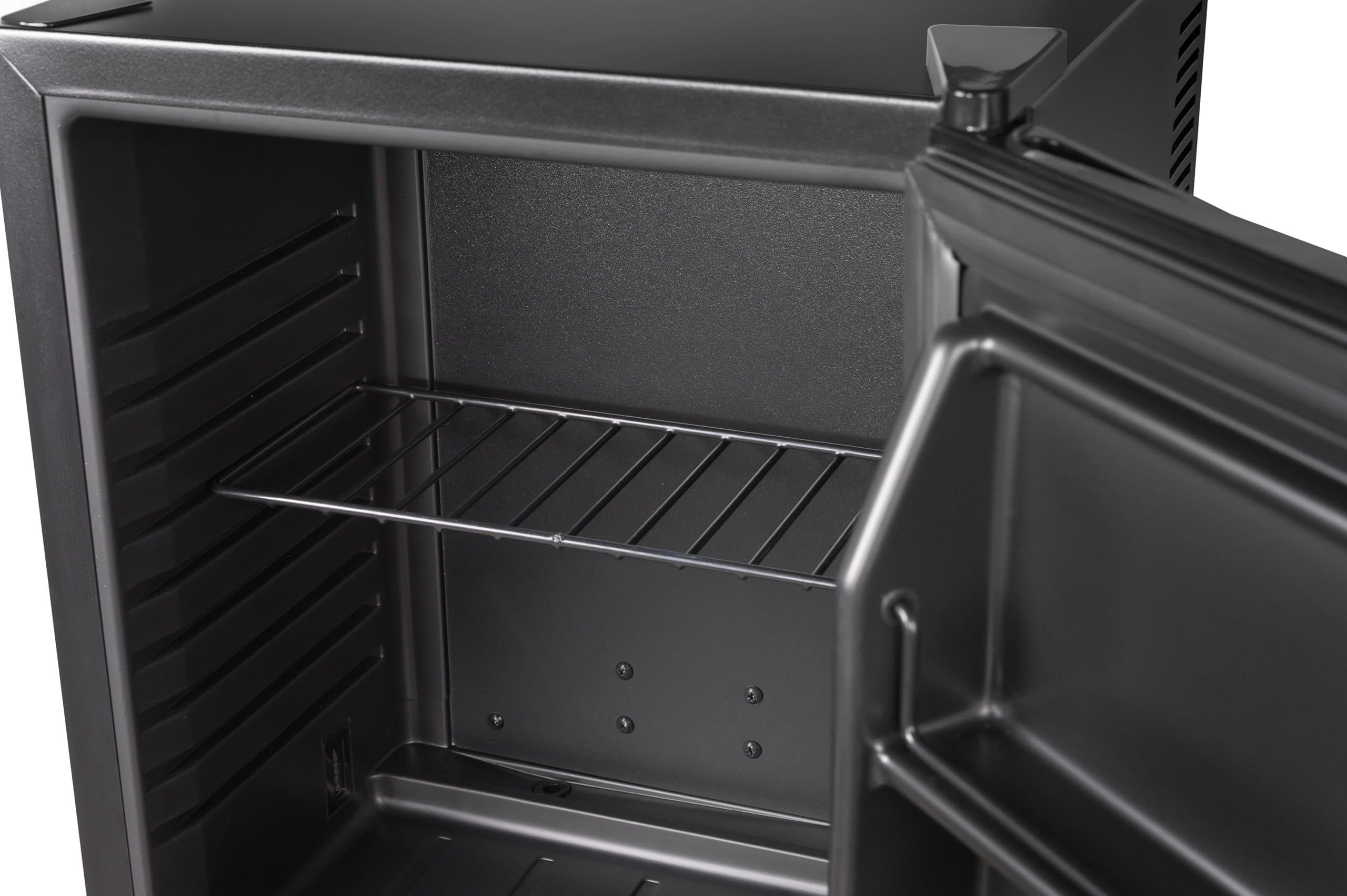 METRO Professional Minibar GMB1025B, 25 L, 55 W, LED-Beleuchtung, 1 verstellbarer Einlegeboden, Umkehrbare Tür, Geräuscharm, Schwarz