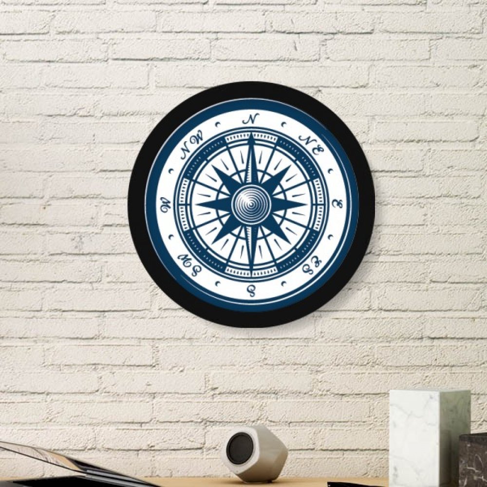Art prints boussole bleu océan illustration raffinée cadre premium