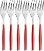 Bugatti GL3U-021F17/6 Glamour 6-Piece Cutlery Set Cake Forks SAN/Steel Red 16 x 20 x 3 cm