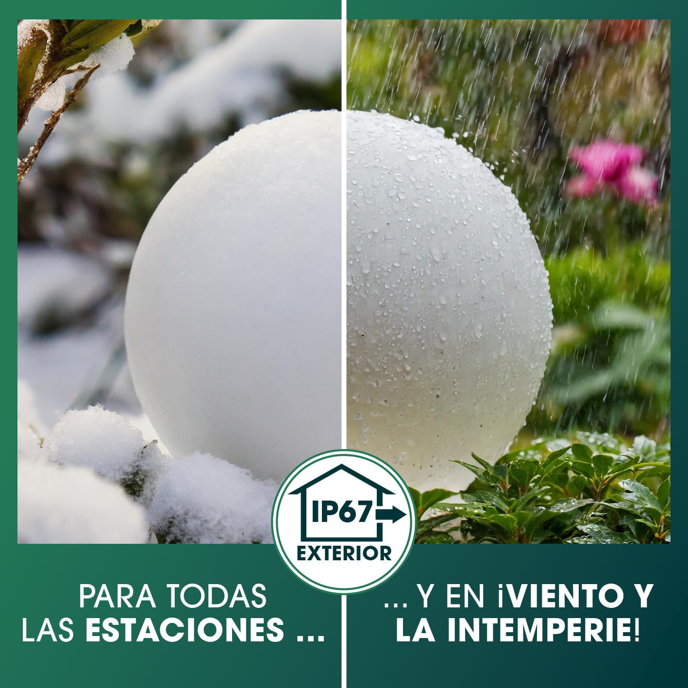 Lámparas Solares Decorativas EASYmaxx - Juego De Bolas LED Con Cambio De Color, Sensor Crepuscular, Resistentes A La Intemperie Para Jardín O Interior