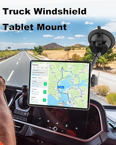 Miniatura 9 de Soporte magnético para tablet de automóvil para tablero y parabrisas, brazo de metal largo flexible Soporte de ventosa para camión, SUV, camioneta,