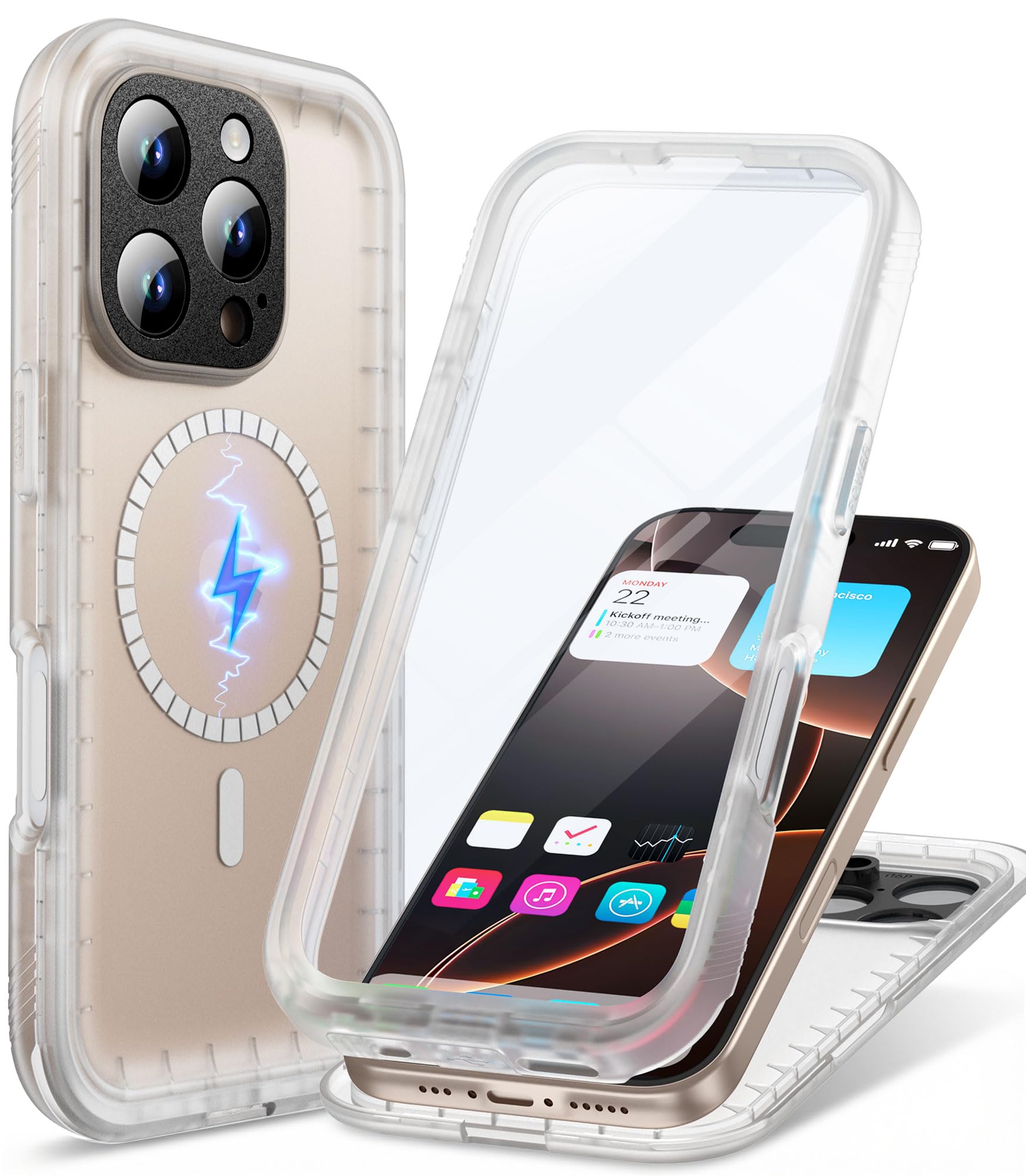 Cozycase TOP Cover Protettiva Magnetica Per iPhone 16 Pro Impermeabile Antiurto Compatibile con Magsafe IP68 Subacquea Antipolvere 360 Completa Integrale Custodia 16Pro Militare Resistente Waterproof