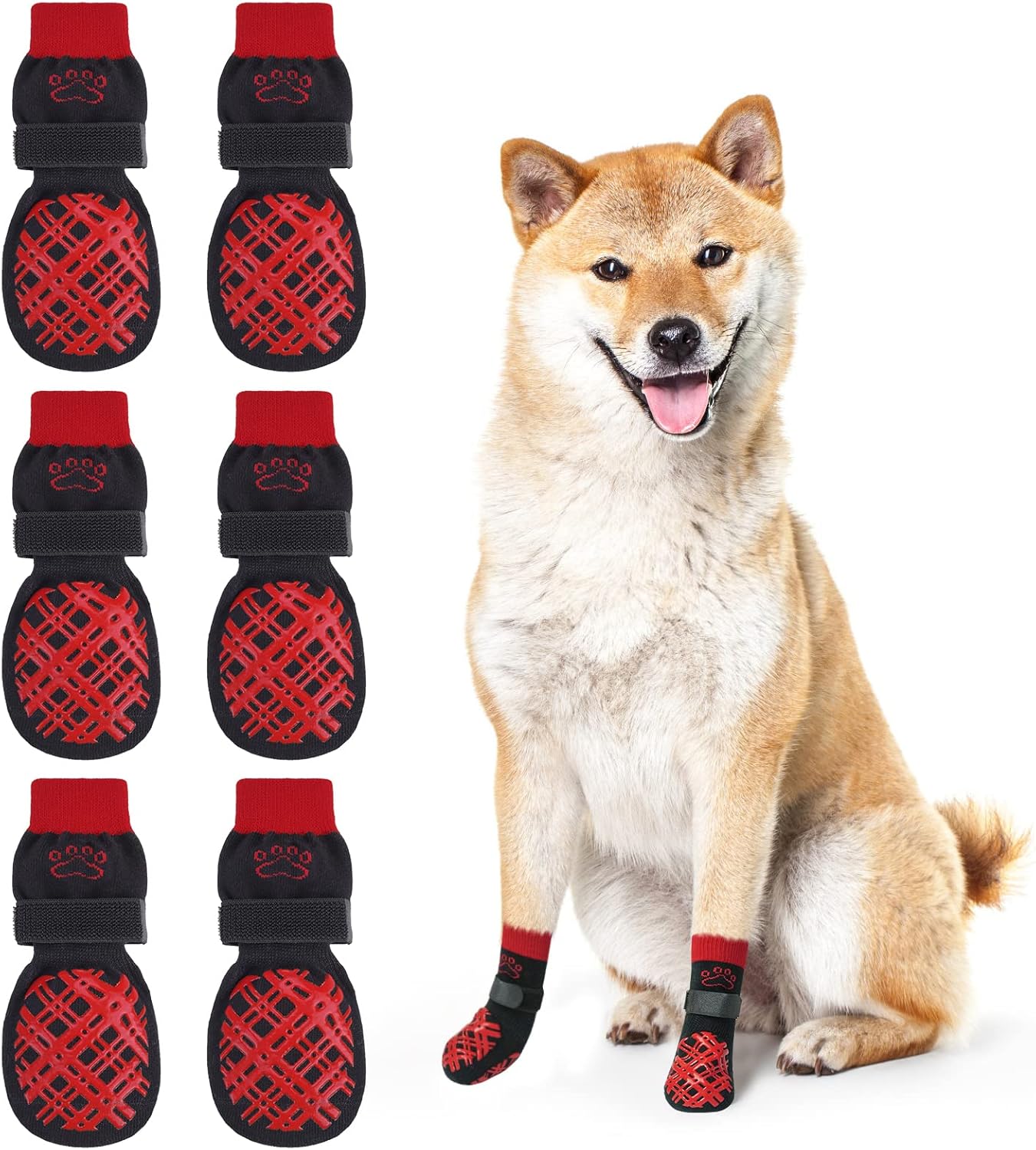 BEAUTYZOO Dog Socks to Prevent Licking for Hardwood Floors