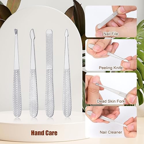 Miniatura 4 de Juego de manicura, kit de cuidado de uñas de acero inoxidable, 12 en 1, herramienta profesional de aseo para uñas encarnadas, kit de pedicura y