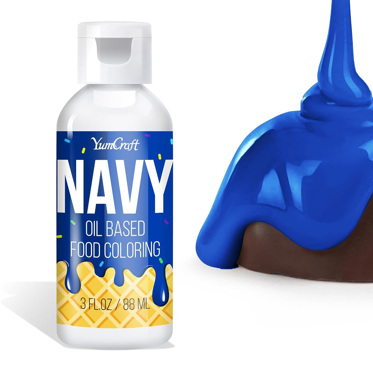 YumCraft Oil Based Food Coloring for Chocolate, Navy, 3 Fl Oz