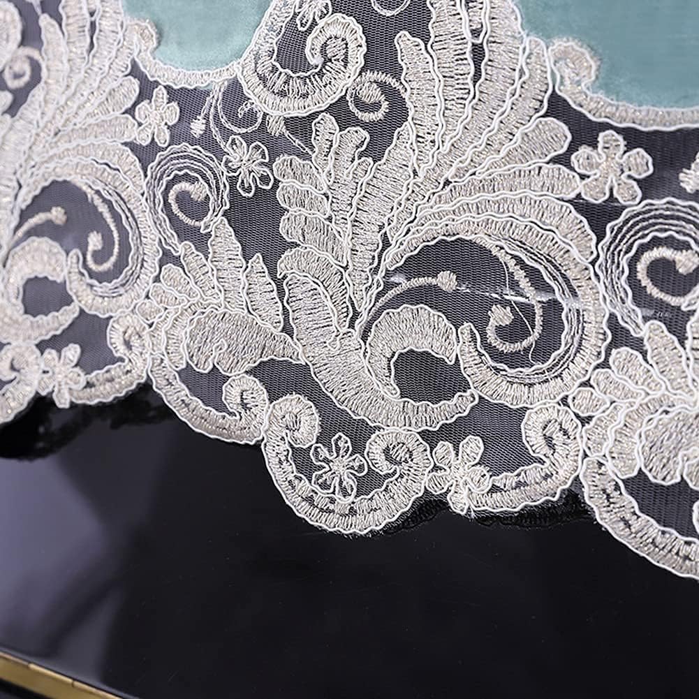 Upright Piano Cover Set Fashion Dustproofing Cover Electronic Piano Cover Piano Keyboard Cover Set Upright Top Cover, Fashionable Lace Embroidery Rural Style (Blue-Piano Key Towel 220 * 28cm