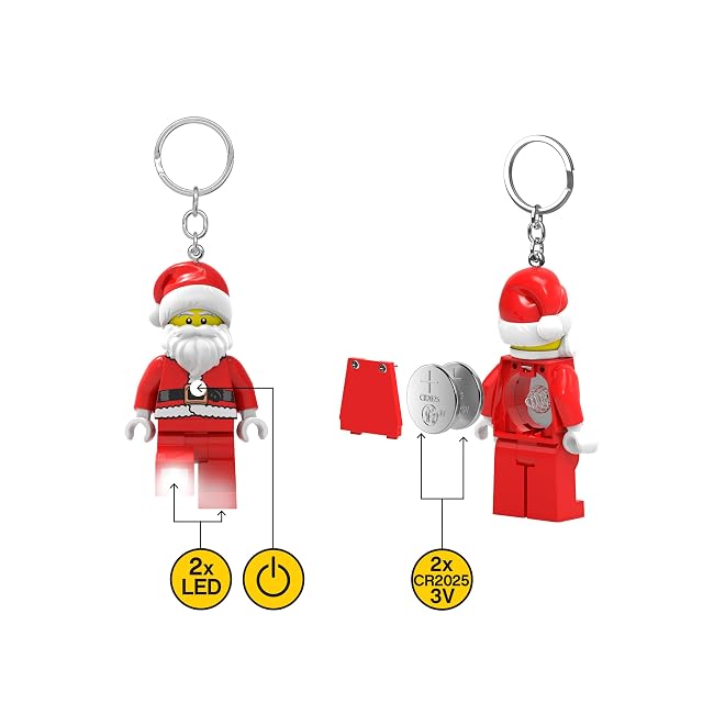 Foto 6 de 8 de Llavero Lego Icónico Papá Noel Linterna LED Regalos para niños - Figura de 76 mm de Altura (KE189)