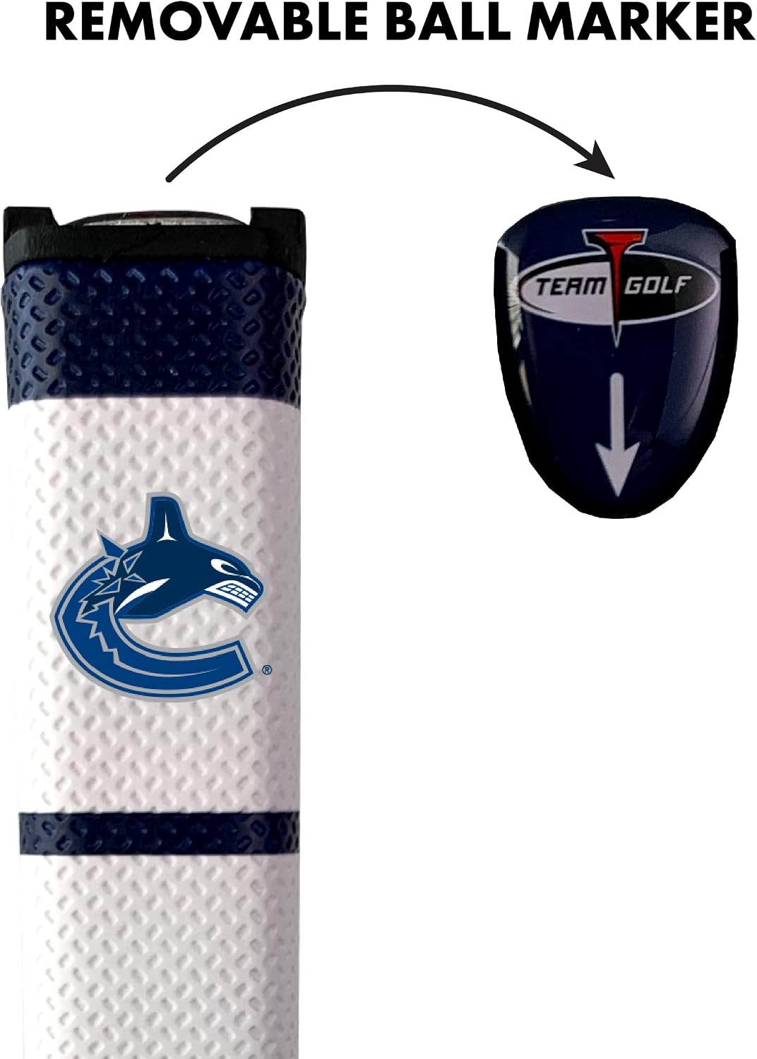 Team Golf NHL Vancouver Canucks Golf Putter Grip Team Golf NHL Golf Putter Grip (Multi Colored) with Removable Ball Marker, Durable Wide Grip & Easy to Control