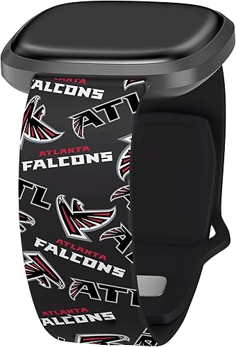 Game Time Atlanta Falcons - Correa de reloj HD compatible con Fitbit Versa 3 y Sense