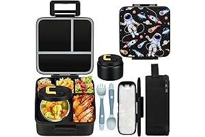 Gobe Lunch Box Snack Spinner Combo - 5 Compartment Meal Prep, Leakproof...