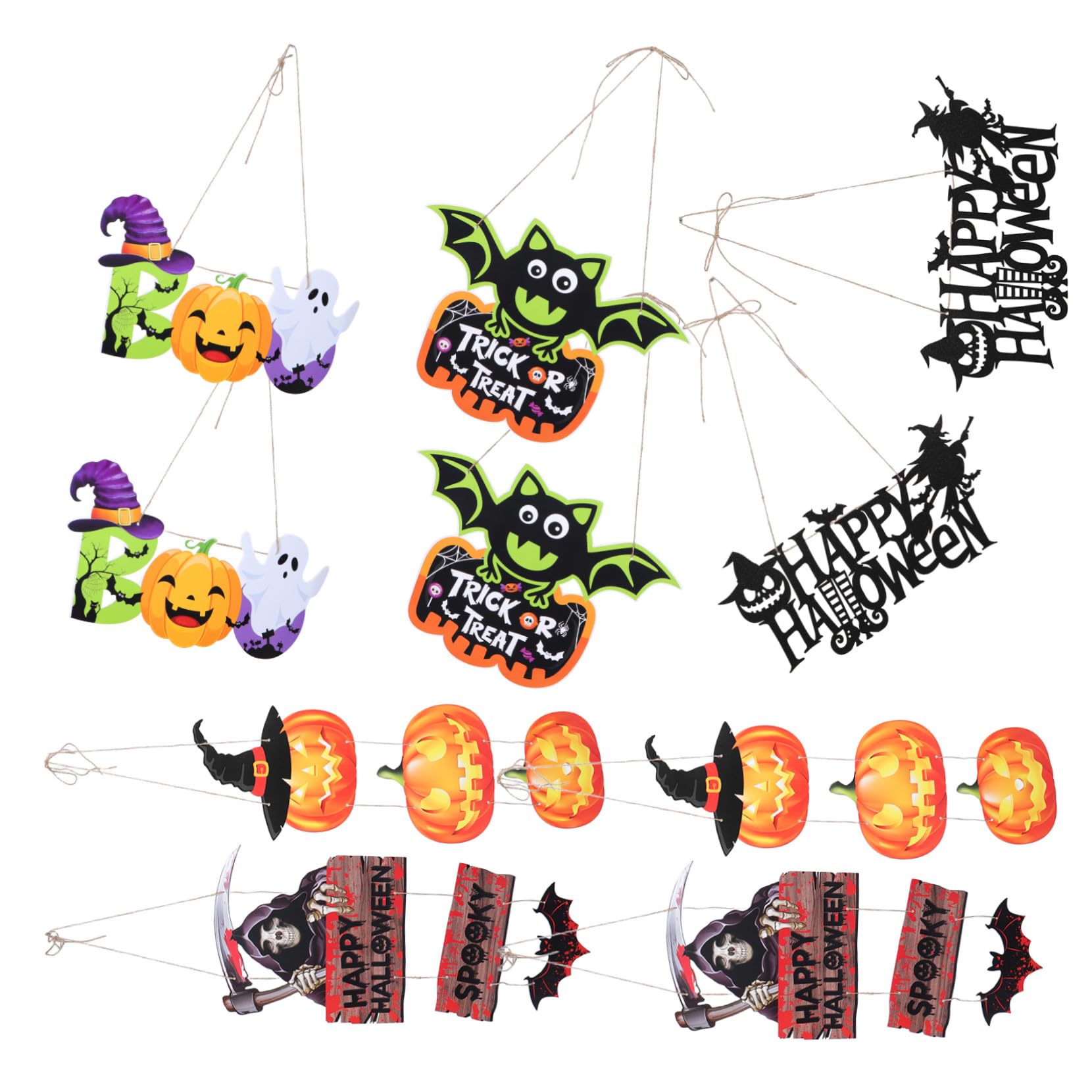 Décoration Porche Halloween avec Lot de 10 Pièces à Suspendre