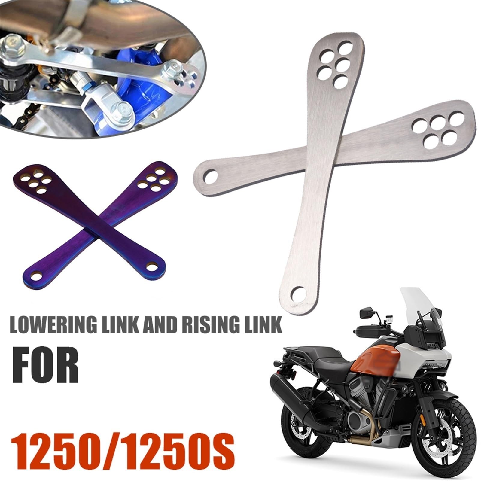 Accessoires de moto liens d'abaissement liaison montante levier de coussin de bras arrière, for Harley, Pan America 1250 S 1250S PA1250 S spécial Kit de liaison d'abaissement(Size:Color Lowerin