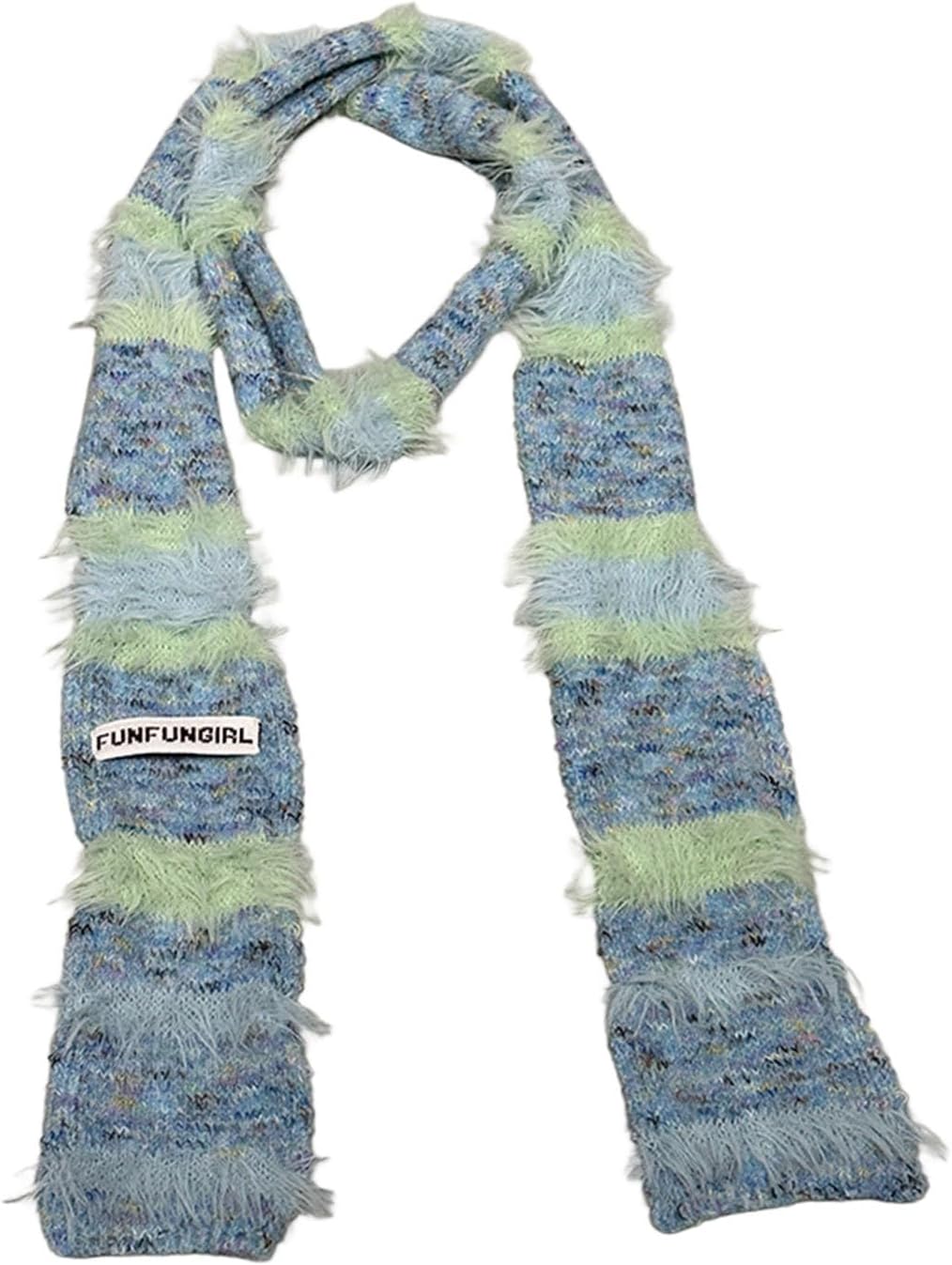 Soft Plush Winter Scarf For Cool Girls Design Narrow Long Neck Warmer Polyester Neck Accessory