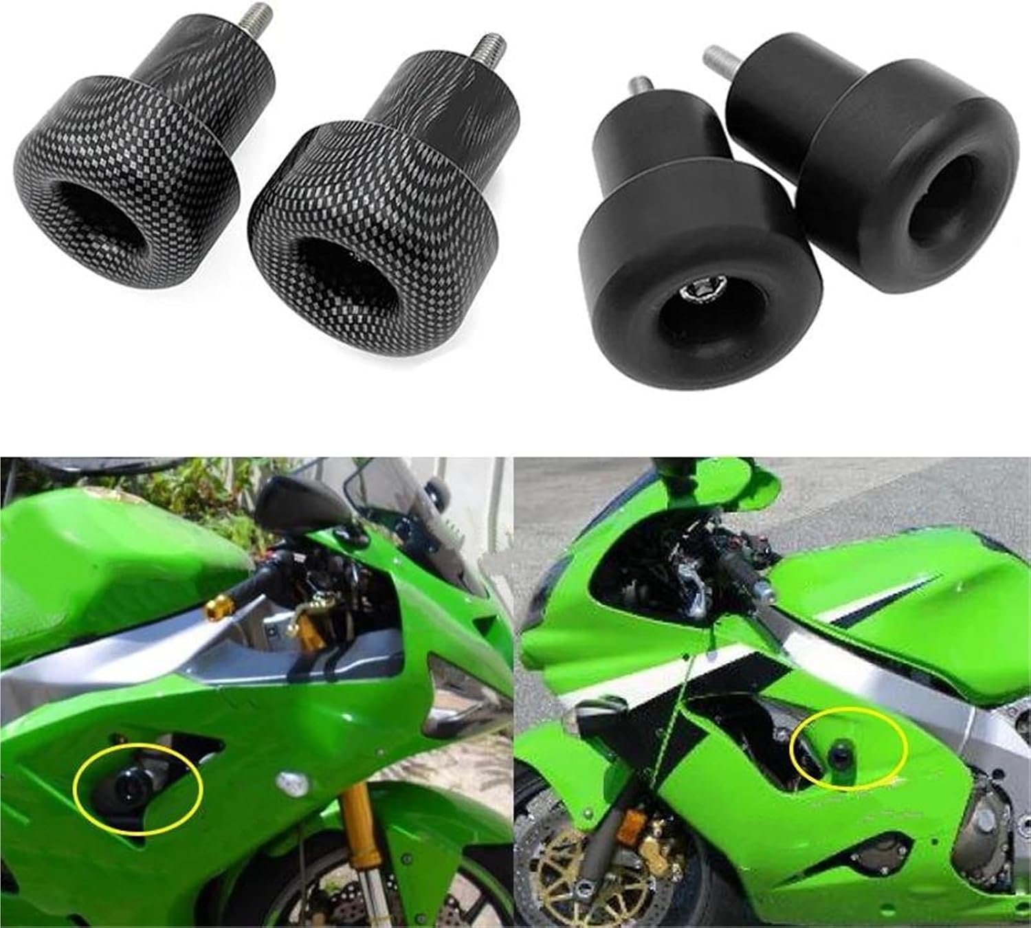 バイク用 エンジンスライダー オートバイ部品 カットなし ブラック