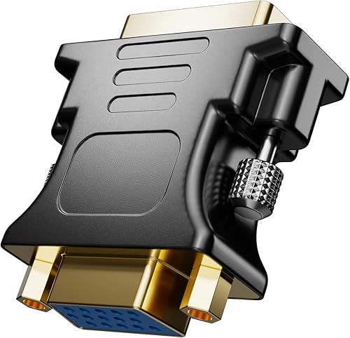 DUEYAGO Adaptador DVI macho a VGA hembra DVI-I 24+1 puerto convertidor, utilizado para pantalla, proyector, computadora de escritorio, computadora