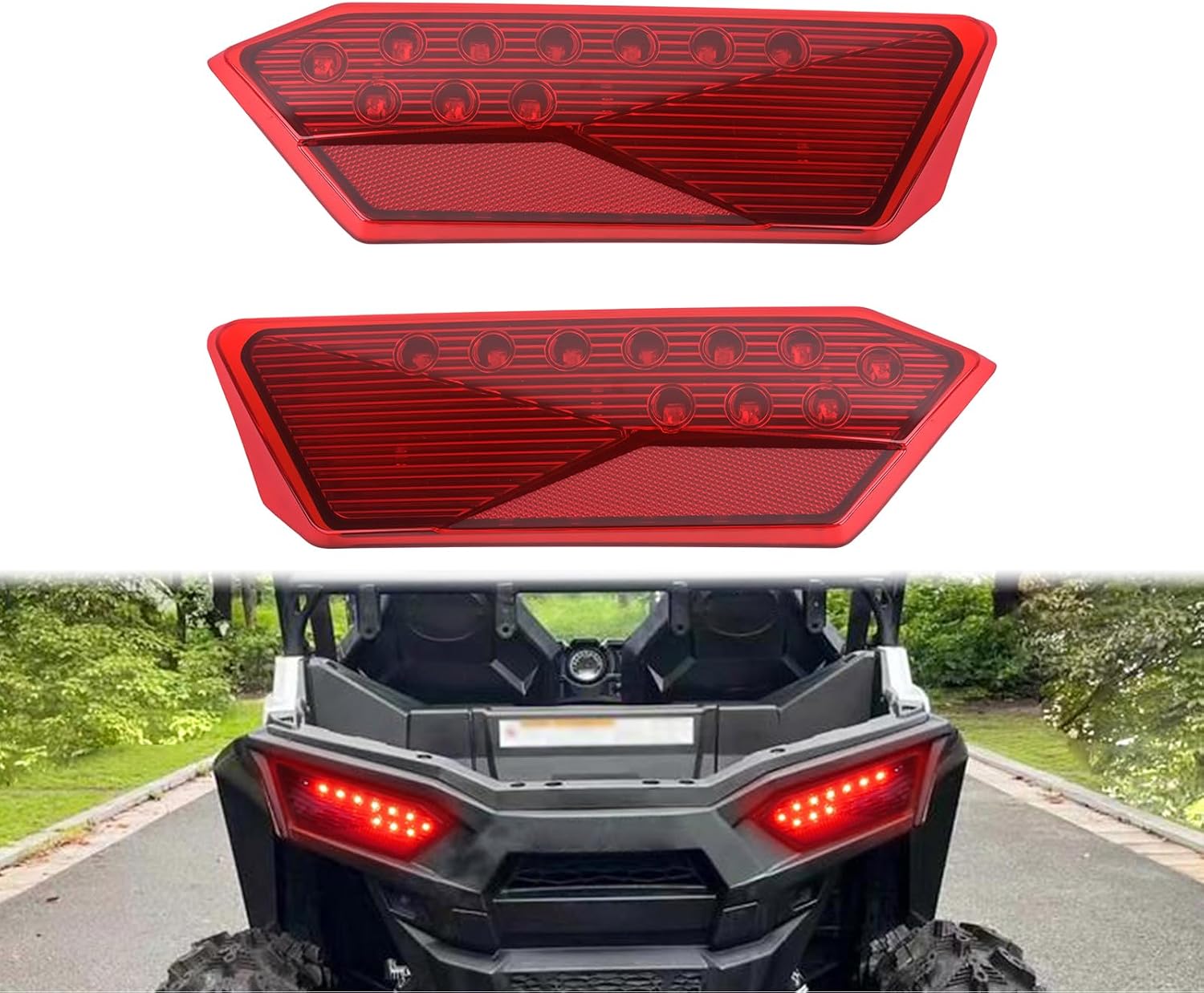LED Tail Lights Rear Brake Lamp Assembly Fit for Polaris RZR 900 S 900 XP 1000 XP 4 1000 XP 2015-2018 RZR XP Turbo EPS 2015 Taillight Stop Lamps, Red Lens