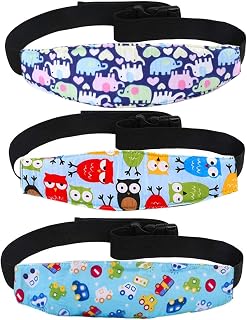 ZHYYQL 3 Pieces Baby Carseat Head Support Pillow, Car Seat Straps Pillow Support Ban, Kids Head Holder, Stroller Seat Sleeping Headrest Neck Relief Head Strap for Toddler Kids Children Infant (Blue)