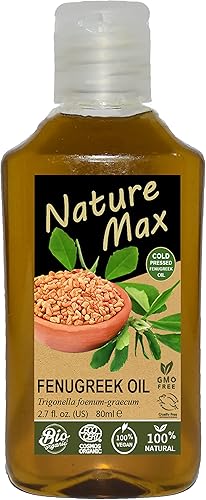 bonballoon Nature Max Aceite de fenogreco, 2.70 oz  2.7 fl oz, sin diluir, puro, prensado en frío, egipcio, libre de OMG, kosher, halal, para el