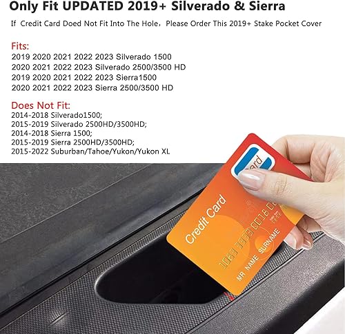 Miniatura 5 de Fundas de bolsillo con estacas para riel de cama compatibles con GMC Sierra 1500Chevy Silverado 1500 y SilveradoSierra 25003500 HD 2020 2021 2022