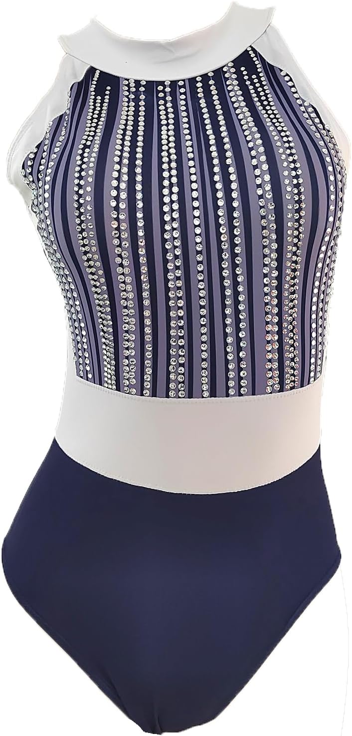 Blue Children's Gymnastics Leotard Female Adult Tights Performance Dress Gymnastics Apparel