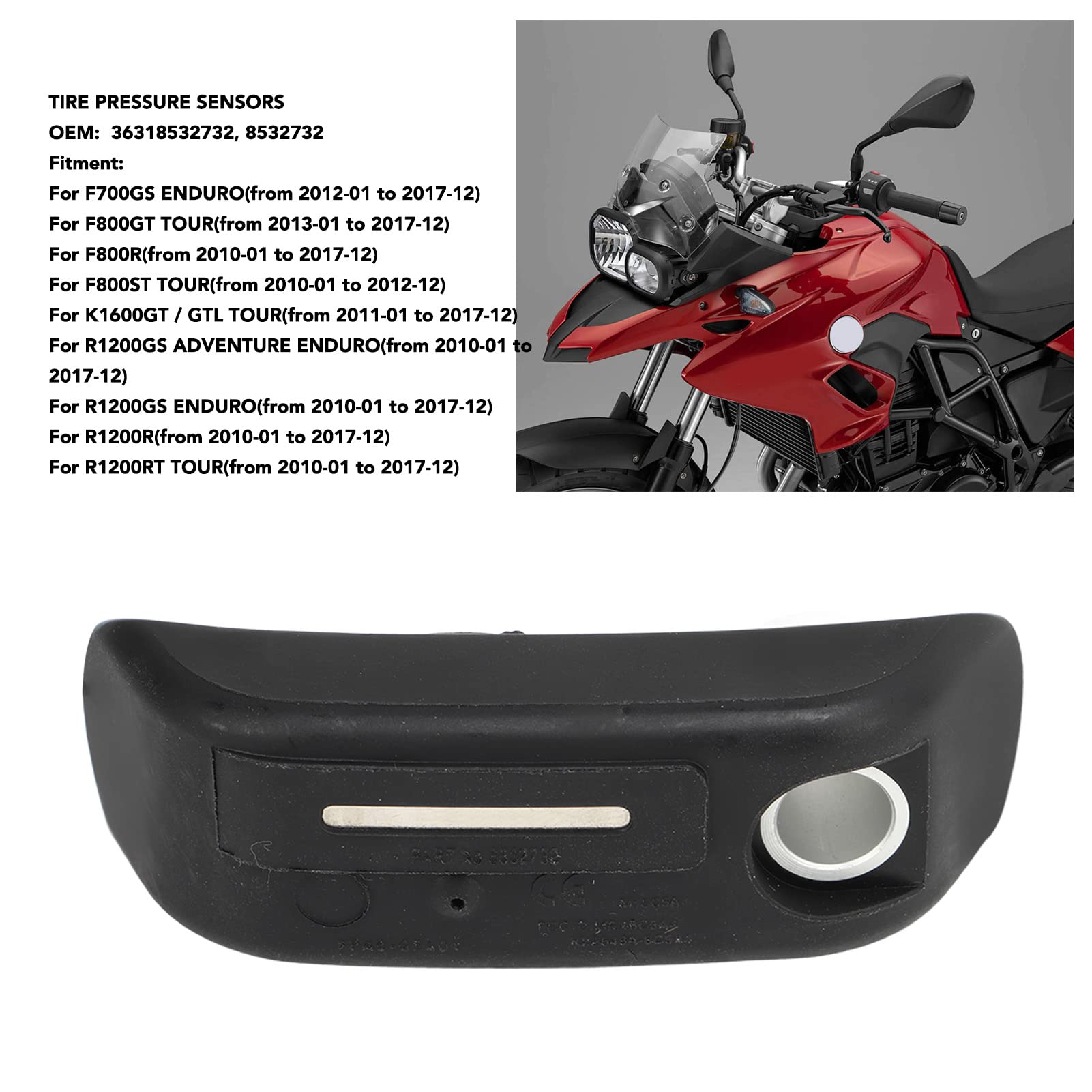 Sensor de Presión de Neumáticos Mrisata, 2 uds., Sensores de Control de Presión de Neumáticos de Motocicleta para F700gs F800gt F800st R1200gs R1200rt K1600gt