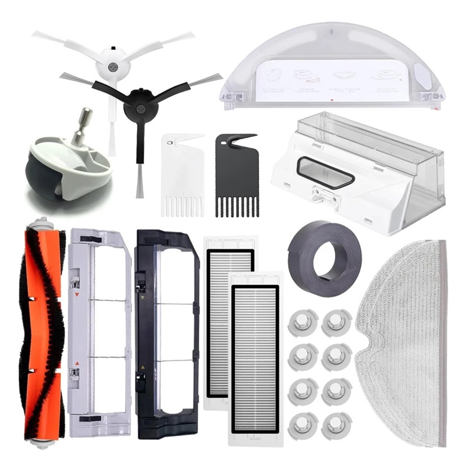Accesorios De Cepillo Lateral/Principal De Paño De Fregona con Filtro HEPA, Compatible con Roborock S5 S50 S51 S55 S6 S60 S6 Pure, Repuestos De Aspiradora(35pcs.)