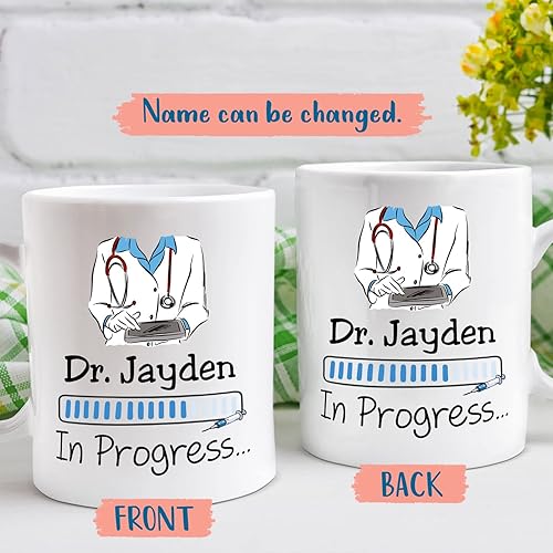 Miniatura 2 de Taza blanca personalizada con nombre del Dr. Loading Future de 11 onzas, 15 onzas, taza de café personalizada para hombres y mujeres, taza de café