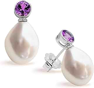 ピアス STONEHENgE 14K one-touch pearl earrings sparkle StoneHenge 14K Pearl Drop Earrings SO0072 Crystal Pearl C.Z