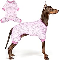 Vista 39 de Kyeese Pijama para perro, de flamenco, suave, abrigo, mameluco para perro, traje posquirúrgico, disfraz, ropa para gato, talla mediana