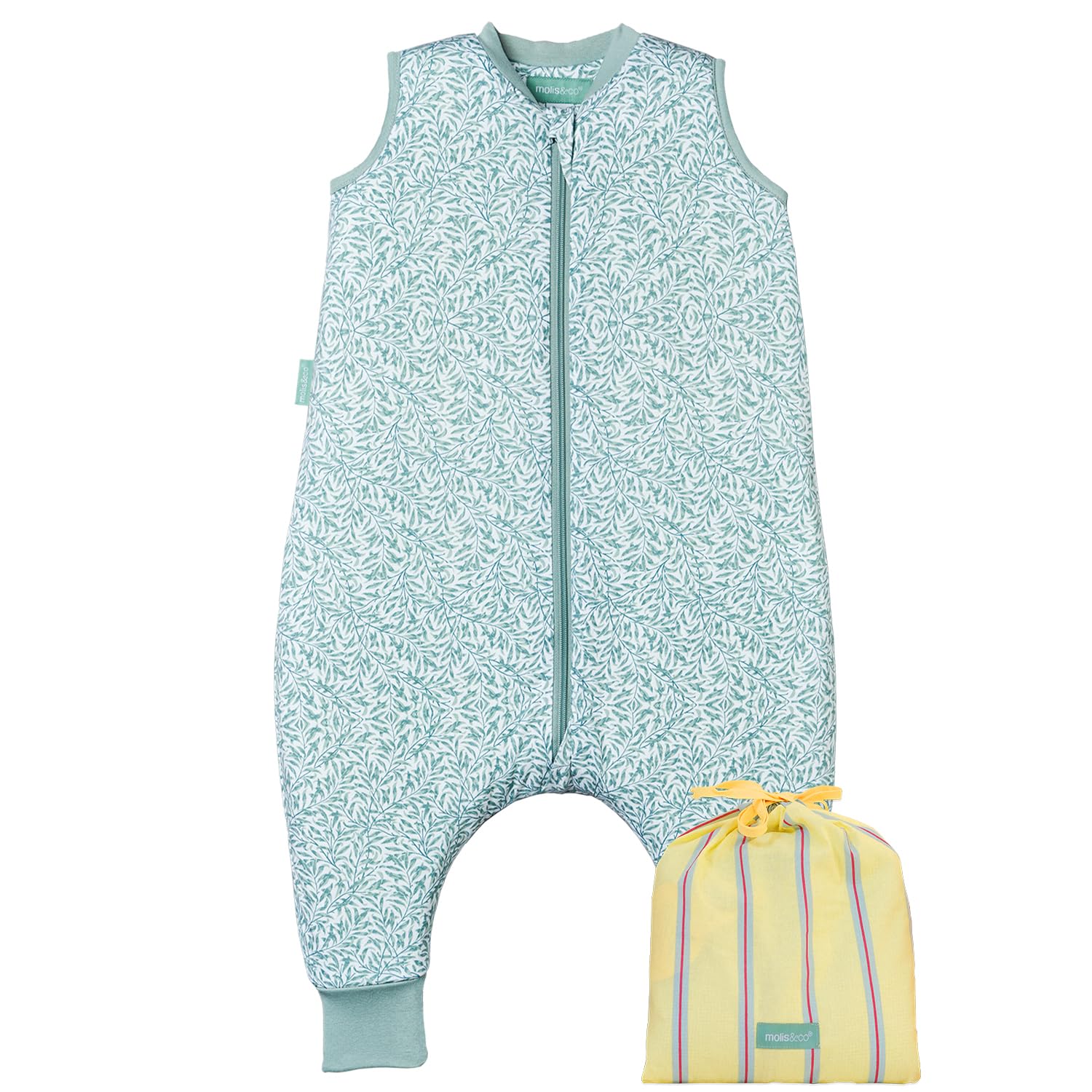 molis&co - Baby Schlafsack mit Füßen - Ideal für Frühling und Herbst - Babyschlafsack mit Füßen 1 tog - Leicht gepolstert - 100% Baumwolle (Oeko-TEX 100), Premium Qualität - INES II (120 cm)