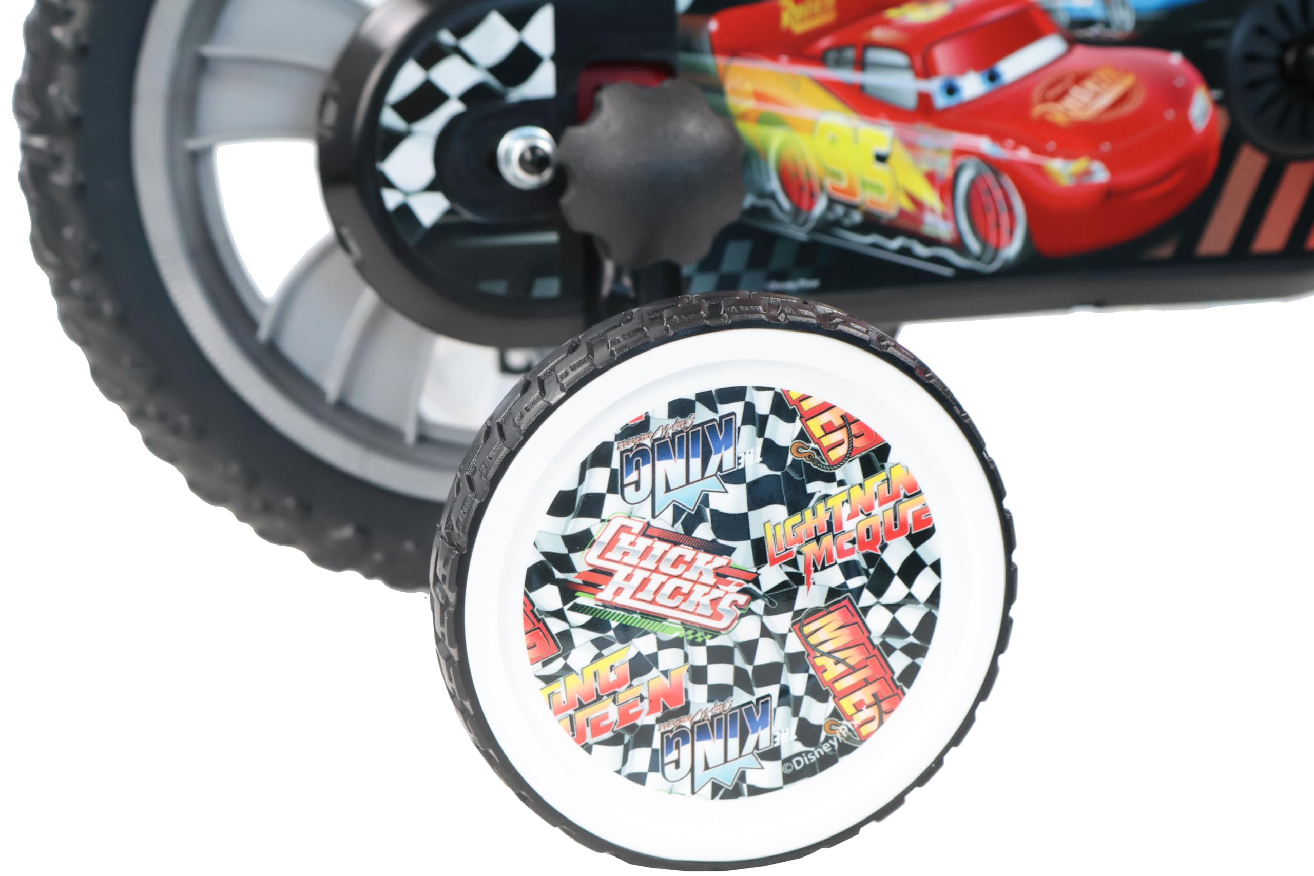 Denver Bike Bicicletta Bambino 12 Pollici Licensed Cars, 2-4 Anni, Rotelle Removibili, Freno Anteriore Caliper, Telaio Acciaio, Ruote EVA Antiforatura
