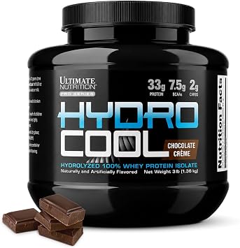 Ultimate Nutrition HydroCool Hydrolyzed Protein Powder, Chocolate, Sample | 33g Protein, 15g EAAs & 7.5g BCAAs For Muscle Recovery, Fast Absorbing Post Workout Drink, Zero Fat, Gluten Free, No Bloating