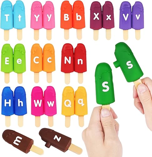 Juguetes de aprendizaje a juego con letras del alfabeto para niños, 26 piezas de doble cara ABC letras ABC, juego de coincidencia, reconocimiento de