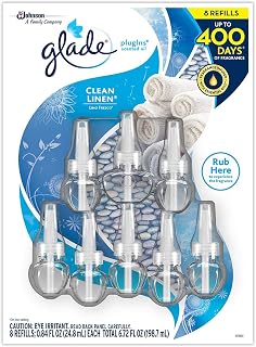 Glade Plugins Scented Oils Refills - Clean Linen .84 FL Oz (8 Pack)