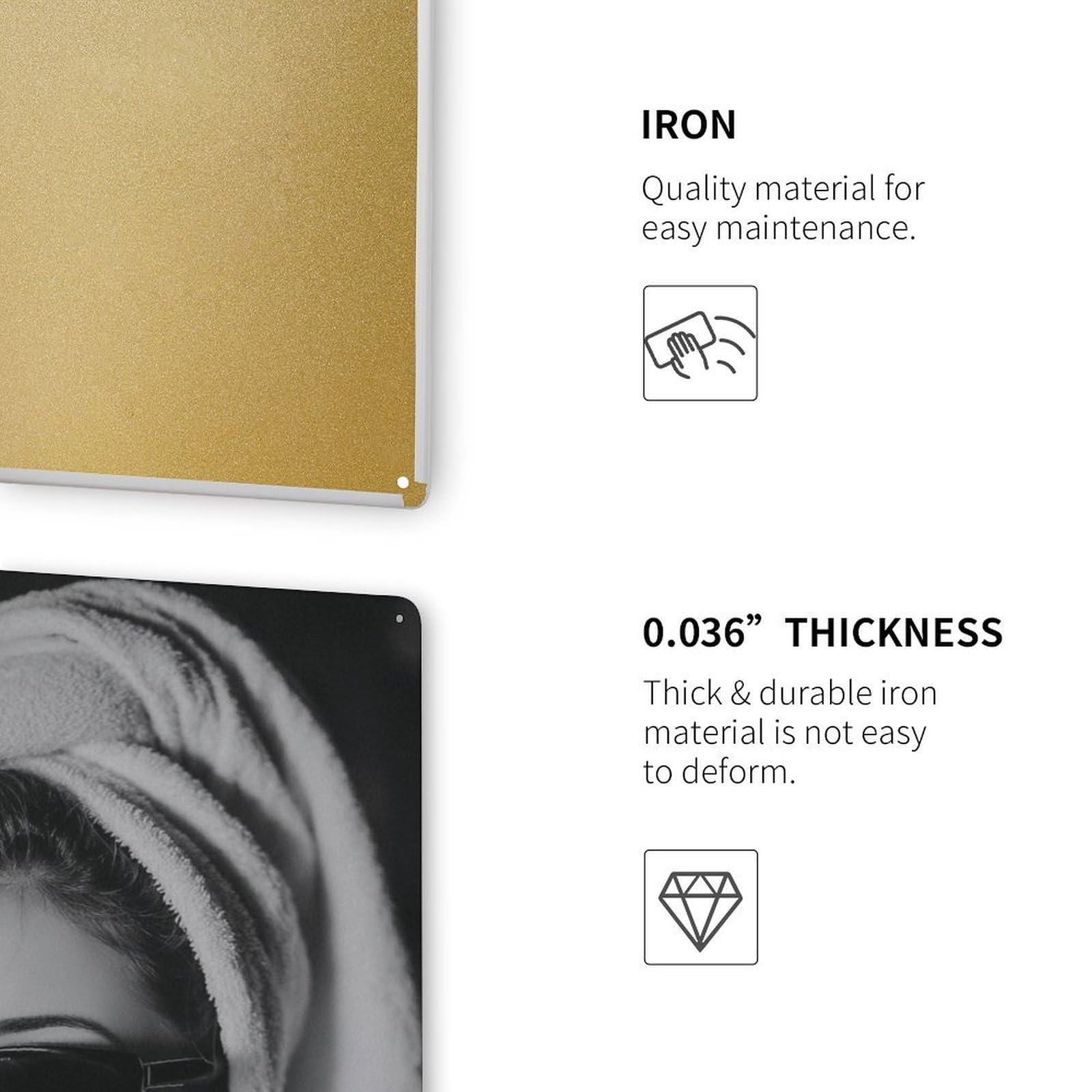 Rucatto El póster cuenta con una mujer elegante con gafas de sol y con una toalla envuelta alrededor de su cabeza. Moderno póster de metal para decoración de pared del hogar, 40 x 30 cm