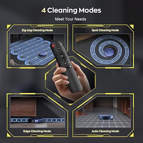 Miniatura 8 de Robot aspirador y trapeador combinado con aplicaciónvozcontrol remoto, horario, fuerte succión, sin enredos, delgado, silencioso, recarga automática