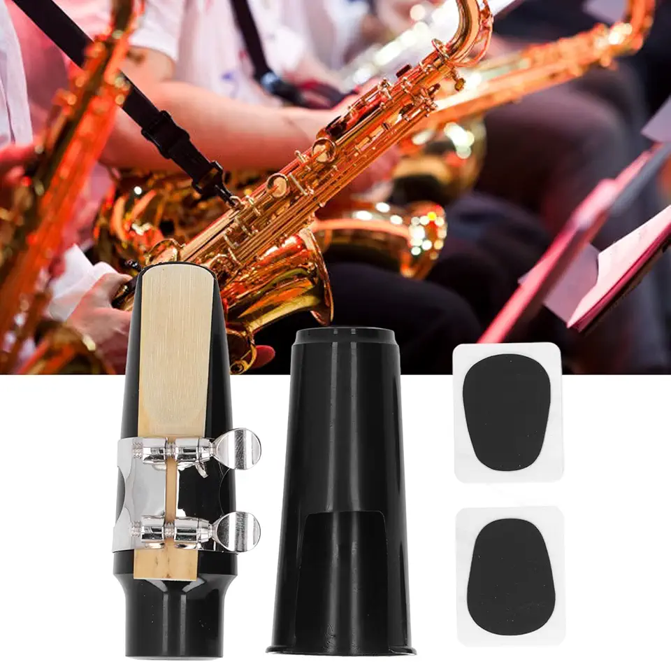 Conjunto profissional de cabeça de saxofone alto com bocal, material ABS, clareza de som aprimorada para prática de estudantes e iniciantes, acessórios duráveis para instrumentos musicais confortáveis