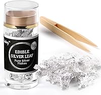 Vista 10 de Cobakey - Hojas de oro comestibles genuinas en copos - 50 mg de copos de oro comestibles para decoración de pasteles