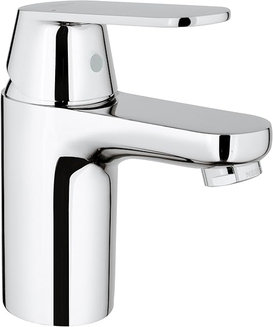 GROHE Eurosmart Cosmopolitan - Bathroom Basin Mixer Tap Single-Lever - Monobloc Installation - S-size - Metal Lever - Low Pressure 0.2 to 5.0 bar - 35 mm Ceramic Cartridge - Chrome - 3282400L