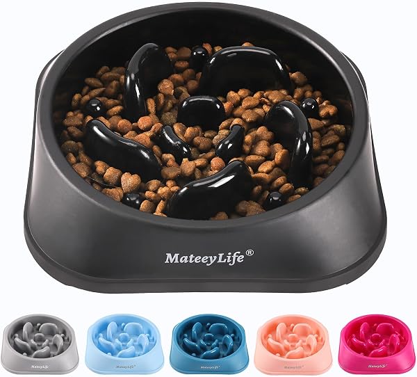 MateeyLife Antischlingnapf für Hunde, mittel, schwarz